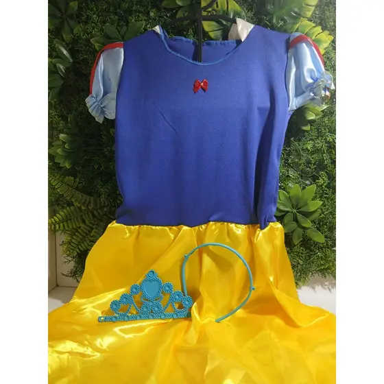 Fantasia Infantil De Festa Branca De Neve  Com Tiara