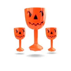 4 Taças Abóbora para Halloween Laranja para Dias das Bruxas