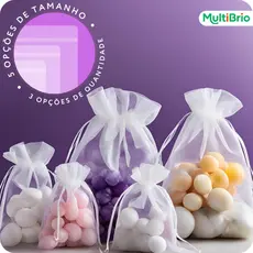 Kit 10/20/50/100 Un Saco Saquinho Organza Tule Saquinho 7x9 9x12 10x15 Branco Festa Casamento！
