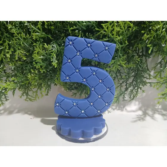 Vela Azul Strass _ Brilho e Charme para Sua Comemoração!