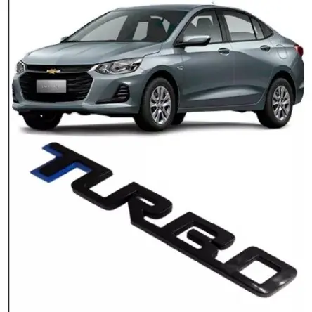 Emblema Turbo 2020 Tracker/Cruze/Onix Black Piano