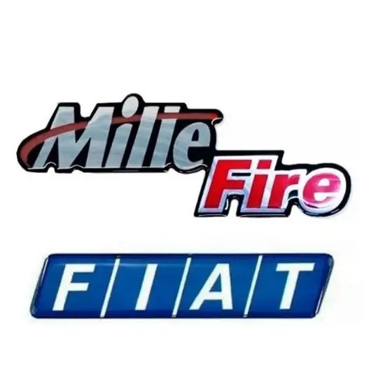 Emblema Mille Fire mais Fiat resinado porta mala Fiat Uno kit 2 Peças...