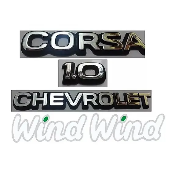 Emblemas Kit 5 pçs Corsa 1.0 Chevrolet 2- Wind Adesivo....
