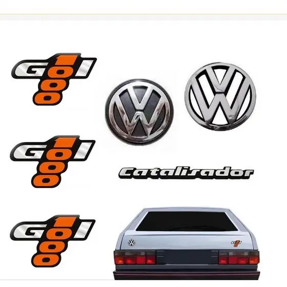 Emblemas Gol Quadrado 1000 - Modelo Original...Kit 6 pçs
