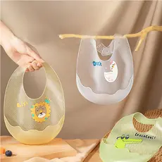 Babador Ajustável Pega Migalhas De Silicone Com Design De Desenho Animado Para Bebê