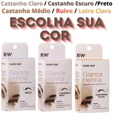 Glance Henna Sobrancelha - Rare Way - Escolha sua Cor - Pigmentação Poderosa