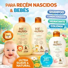 Kit Hidratação Shampoo + Condicionador + Colônia Sem Álcool + Loção Hidratante - Bebê Criança 630ml