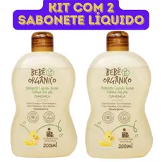 Kit com 2 Sabonete Líquido Bebê - Recém Nascido - Camomila Vegano - Limpa Acalma e Nutre - 400 ml