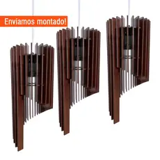 Kit com 3 Luminárias Pendentes - Ideal para Decoração de Casa, Sala, Cozinha e Área Gourmet