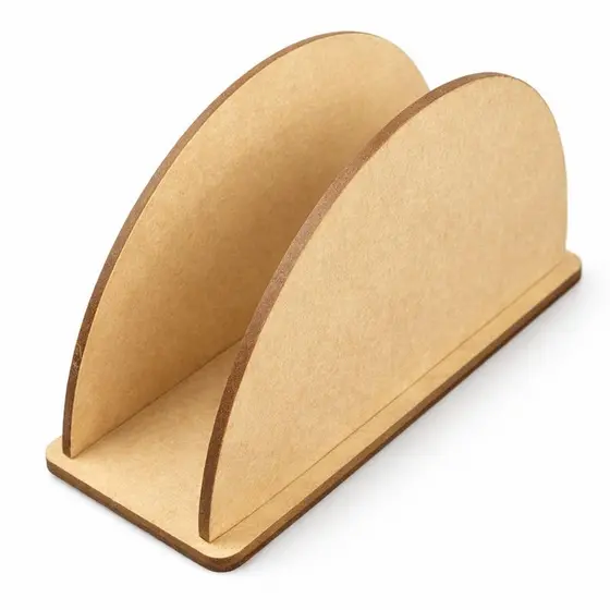 Kit Porta Guardanapos em MDF Formato Meia Lua Decoração de Mesas Restaurante Lanchonete Bar Eventos