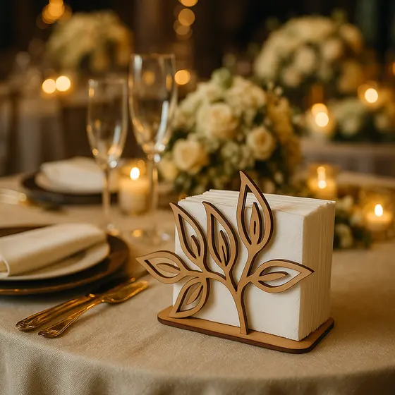 Kits com 15, 20, 30 ou 50 Lindos Portas Guardanapo Floral Decoração Festa Casamento em Madeira MDF