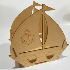 Decoração Infantil Barco Marinheiro Centro de Mesa para Aniversário, Festa Temática e Lembranças