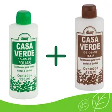 Kit Dimy Casa Verde Raiz 120ml + Foliar 120ml Fertilizantes Líquidos para Plantas