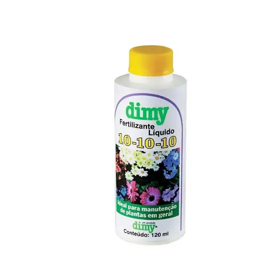 Dimy Adubo Líquido NPK 10-10-10 120ml Fertilizante Concentrado para Plantas Flores Hortas e Jardins