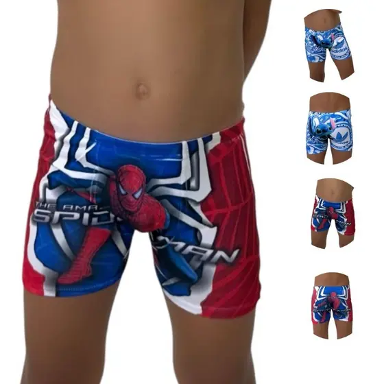 Kit 5 Cueca Boxer Infantil Elastano Poliéster  Conforto Masculino