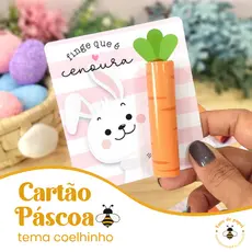 Cartão + Adesivo para Chocolate Batom Páscoa Coelhinho 🐣🍫 | Pronta Entrega (NÃO ACOMPANHA CHOCOLATE)