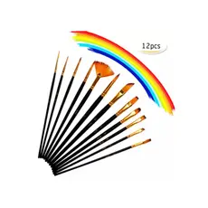 Pincel Para Pintura Mdf Madeira Aquarela Tela Quadro 12 Unid