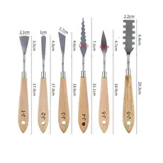 Kit 6 Paletas Espátulas Pintura Acrílica Óleo Tela Escultura Artesanatos