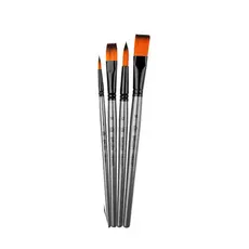 Kit 4 Pincéis Nylon Mdf Madeira Aquarela Tela Quadro Artesanatos