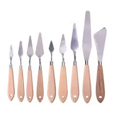 Kit 9 Paletas Espátulas Aço Pintura Acrílica Óleo Escultura Artesanato