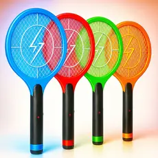 Raquete Elétrica Mata Mosca e Mosquito Dengue Insetos Recarregável 110/220 Bivolt