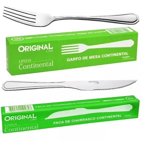 Kit de Garfo e Faca 24 peças Linha Continental Original Line