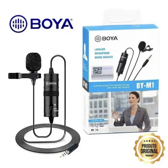 Microfone De Lapela Simples By-m1 Boya Preto