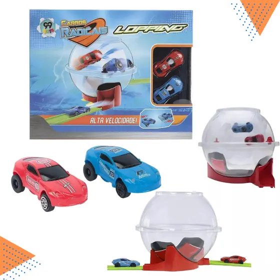 Carrinho De Brinquedo Com Pista De Corrida Globo Mortal Loop 360º Colorido 99 Toys Radical Looping
