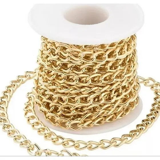 Corrente para bolsas 2.5 grumet, com 5 e 10 metros, alumínio nas cores dourado, prata, Onix.