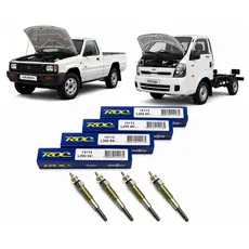 Jogo Vela Aquecedora Hr Bongo K2500 L200 Pajero 8v. 4 Peças