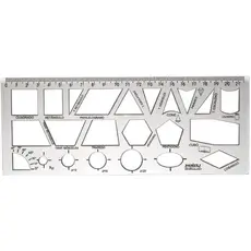 Kit 2 Réguas Geométricas Transparente 21,5cm - Maxcril