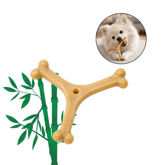 Mordedor Osso Bamboo Y Grande Para Cachorro Anti Tártaro Limpeza Dental Pet Resistente