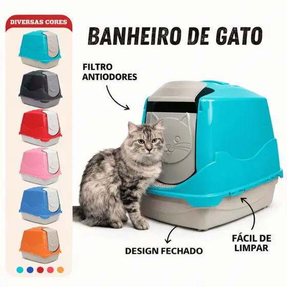 Banheiro De Gato Cat Toilet Caixa De Areia Fechada Com Filtro