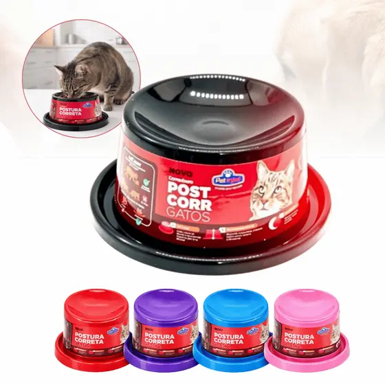 Comedouro Gato Postura Correta Anti Formiga Ergonômico 150ml Elevado