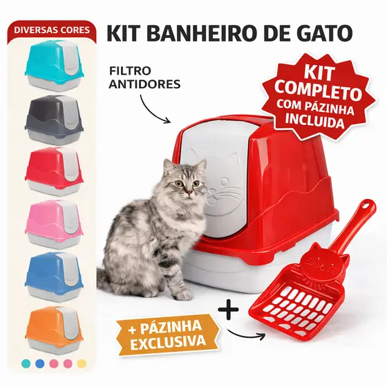 Banheiro De Gato Cat Toilet Caixa De Areia Fechada Com Filtro + Pá de Brinde