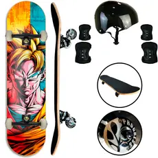 Skate semi profissional monatdo + Kit Proteção Suporta Até 100kg