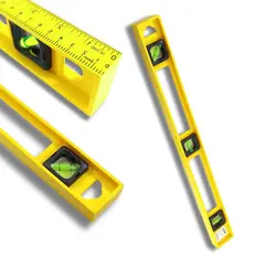 Nível Profissional Amarelo 3 Bolhas 23 cm Régua De Prumo