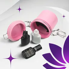 Pote Hermético Conservação De Cola Alongamento Cilios Rosa ou Preto