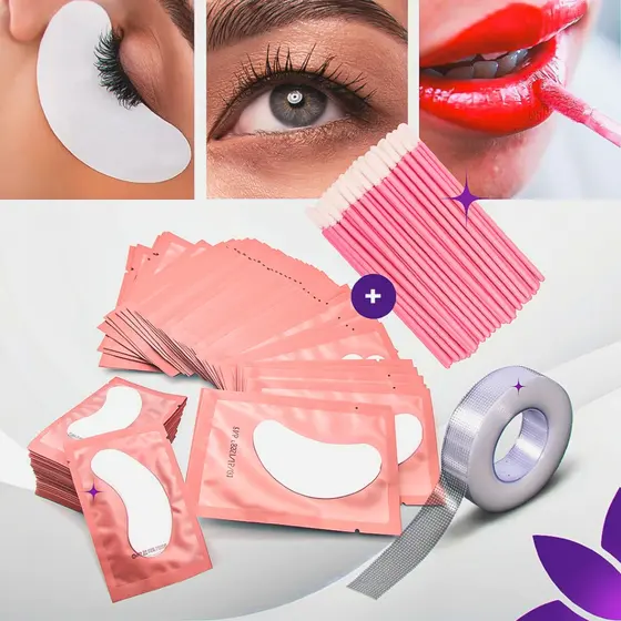 Kit 50 Pares Pad 50 Aplicadores Gloss Batom 1 Transpore
