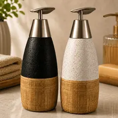 Dispenser Sabonete Líquido Detergente Cerâmica 370ml Bico Aplicador Banheiro