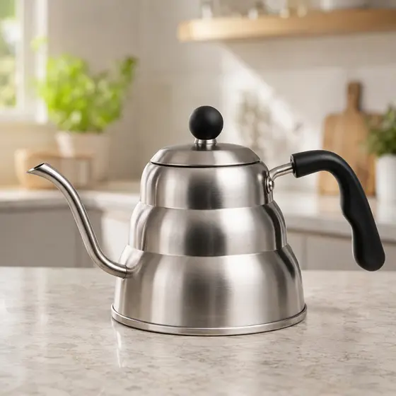 Chaleira Inox Bico Fino Bico de Ganso 1L para Café Aço Inoxidável