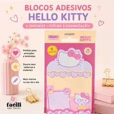 4 Modelos de Blocos Adesivos Da Hello Kitty - Camadas 20 fls  - Leonora