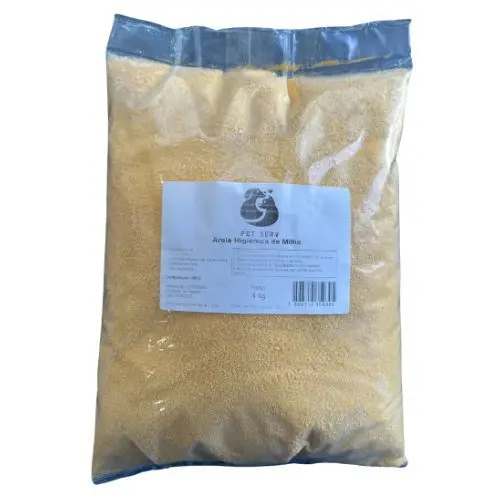 Areia Higiênica biodegradável Pet Serve de Milho Para Gatos 4KG