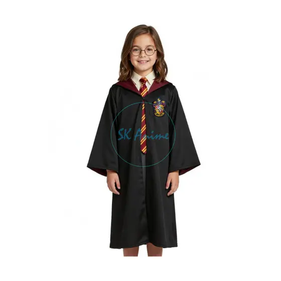 MANTO CAPA + GRAVATA  + ÓCULOS Harry Potter Grifinória Adulto e Infantil