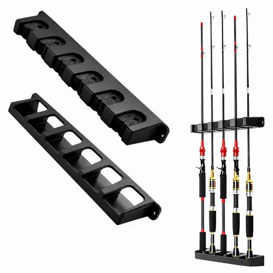 Suporte Vara Para Pesca Expositor De Parede 6 Varas