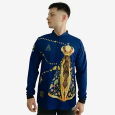 Camisa Camiseta Blusa de Pesca Camping Agro proteção UV Nossa Senhora / Bolsa Personalizada