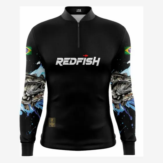 Camisa Camiseta Blusa de Pesca Camping Agro proteção UV / Bolsa Personalizada