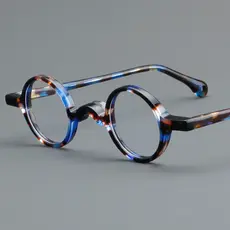 Óculos redondos de acetato de tamanho pequeno, armação feminina, moda retrô, transparentes, masculinos