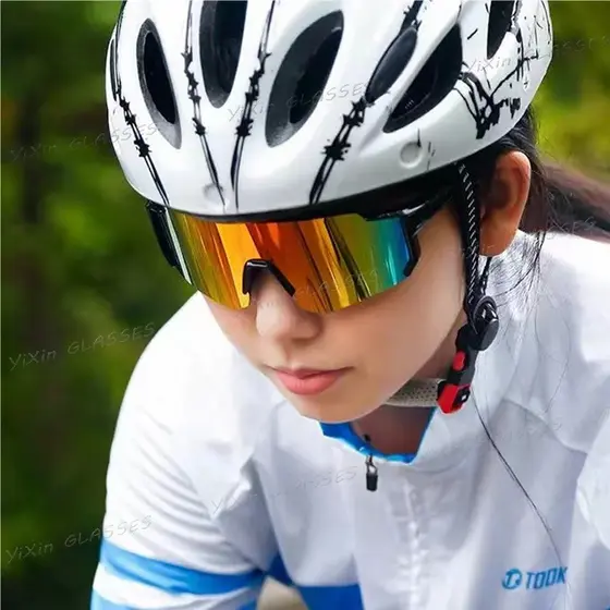 Óculos De Sol UV Para Ciclismo masculino e feminino Esportes Bicicleta lupa flap lente colorida