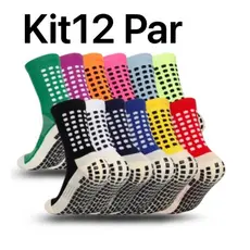 kit 3.6.12Meia Esportiva antiderrapante Futebol Algodão Alta qualidade ventila